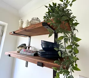 Rustic Wooden Scaffold Board Shelves Shelf, handmade, Bookshelf +2 Brackets - Picture 1 of 10