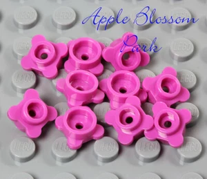 NEW Lego Lot/10 Minifig FLOWERS Friends Dark Pink 1x1 Round Plate w/Four Petals - Picture 1 of 3