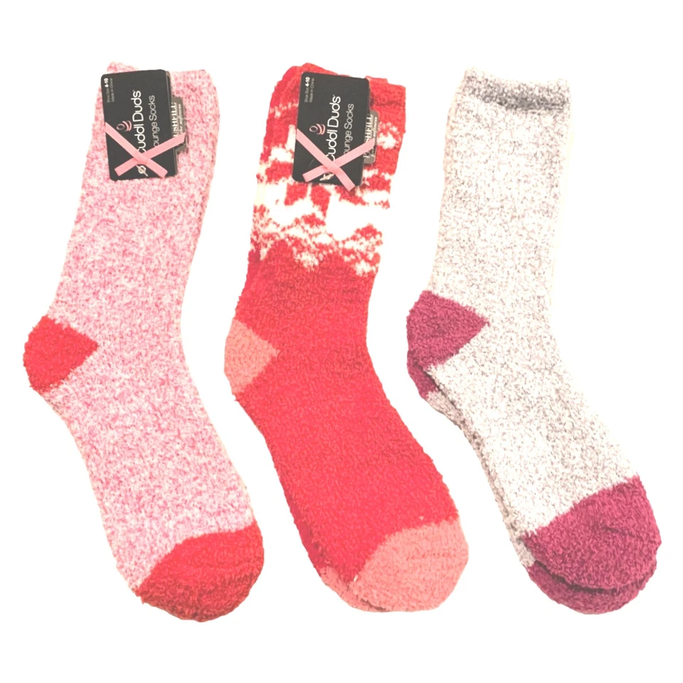 Cuddl Duds Juego de 3 Acogedores Calcetines Crew RED FAIRISLE A550682 TALLA ÚNICA (4-10) Foto 1 de 1