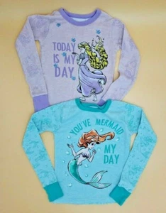Lot Of 2 Disney Princess Pajama Top Girls Size 6 Arial Little Mermaid - Picture 1 of 4