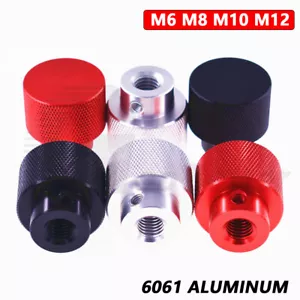 M6 M8 M10 M12 Blind Hole Aluminum Knurled Knob Thumb Nut Side with M5 Screw Hole - Picture 1 of 6