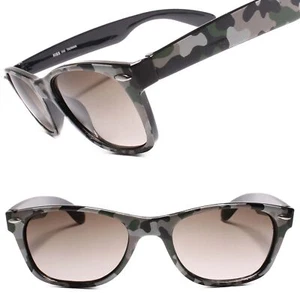 Men's Outdoor Camo Fishing Hunting Camouflage Horn Rimmed Rectangle Sunglasses - Picture 1 of 4