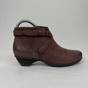 Abeo Nancy Womens 7N Ankle Booties Side Zip AN50172 Burgundy  - Picture 1 of 8