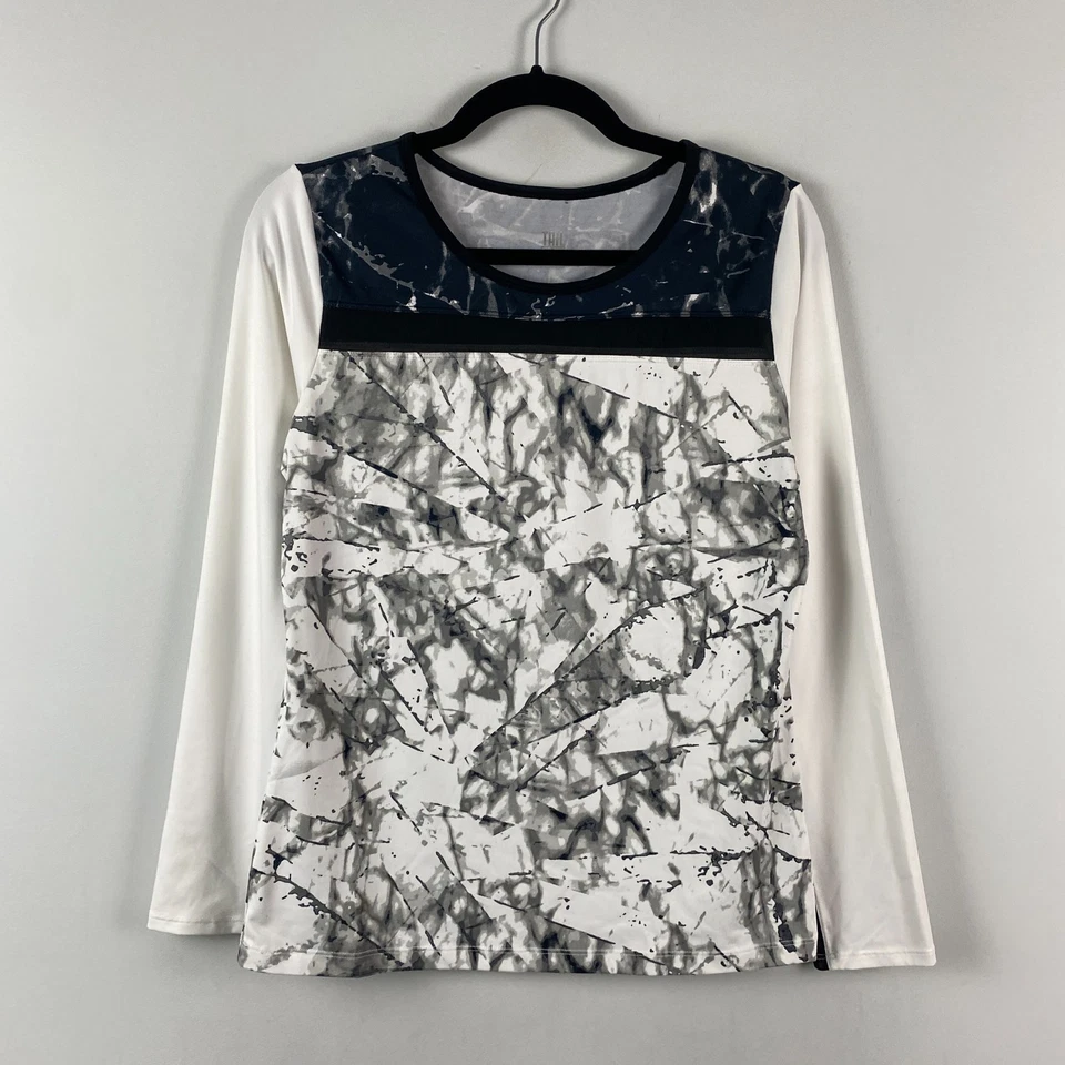 Top de cola manga larga talla pequeña negro blanco gris golf tenis elástico Foto 1 de 4