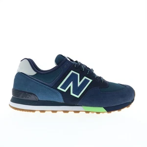 New Balance 574 XML574PU2 Mens Blue Suede Lace Up Lifestyle Sneakers Shoes 7.5 - Picture 1 of 4