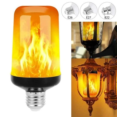 LED Flame Effect Light Bulbs 4Modes Flickering Light Bulb Standard E27 H8A2 - Image 1 of 4