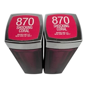 (2) Maybelline SHOCKING CORAL #870 Color Sensational Lipstick New - Picture 1 of 2