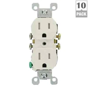 15 Amp 125 V Tamper Resistant Duplex Outlet/Receptacle, White (10-Pack) - Bild 1 von 5