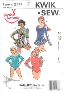 Uncut Kwik Sew Sewing Pattern # 2177 Girls Leotards w Long Sleeves Size: 4-5-6-7 - Picture 1 of 3