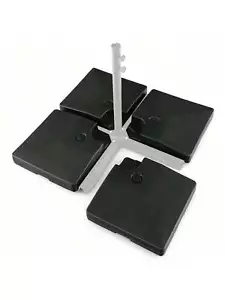 4pcs Fillable Patio Offset Cantilever Umbrella Base Stand Heavy-Duty Square - Picture 1 of 10