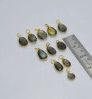Wholesale 11Pc 925 Solid Sterling 24Ct Gold Overlay Labradorite Pendant Lot B