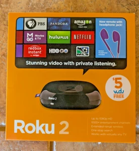 Roku 2 Media Streamer 2720RW - Black - NEW - FACTORY SEALED - Picture 1 of 7