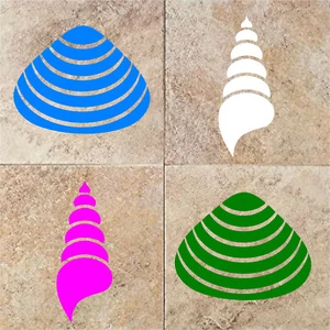 SEA SHELL Tile Transfers Stickers Bathroom Kitchen Vinyl Wall Decal Sticker N148 - Picture 1 of 8