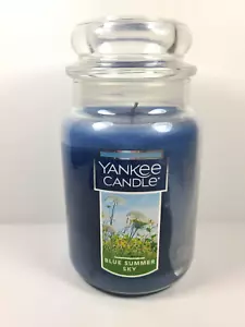 Yankee Candle profumo di cielo estivo blu fresco 22 oz grande 110-150 ore ritirato NUOVO - Foto 1 di 8