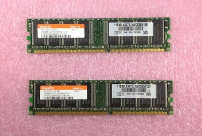 2 X 256MB HYNIX DDR400 PC3200 NON-ECC MEMORY RAM HYMD232646D8J-D43  512MB TOTAL - Image 1 of 4