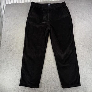 Gap Pants Mens 36x32 (37x29) Black Corduroy Roomy Relaxed Chino 90s Preppy - Picture 1 of 12