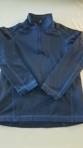 KIDS L.L. Bean Quarter Zip POLY LYCRA Pullover BLUE LONG SLEEVE MEDIUM 10/12 - Picture 1 of 7