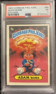 Adam Bomb 1985 Garbage Pail Kids Sticker #8a PSA 5 Award Back Cheaters License - Picture 1 of 2