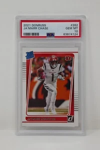 2021 Panini Donruss #262 Ja’Marr Chase Rated Rookie 🔥 PSA 10 GEM MINT 🔥LOW POP - Picture 1 of 5