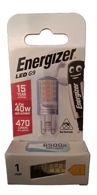 4 X 4.2w=40w ENERGIZER G9 LED DAYLIGHT 6500K 470 Lumen NON Dimmable Low Energy - Image 1 of 4