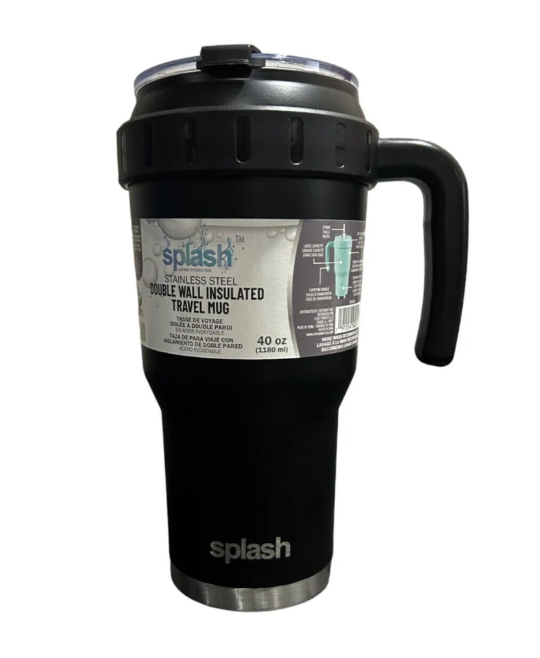 Splash Double Wall Insulated Stainless Steel Bottle Mug (40 oz) - Black - Image 1 of 1