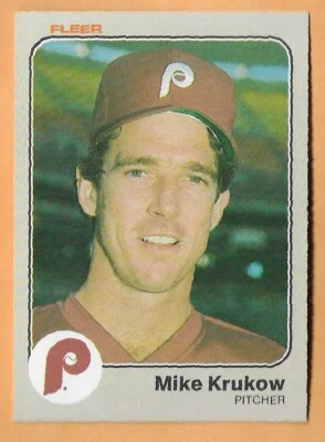 MIKE KRUKOW PHILADELPHIA PHILLIES #163 - FLEER NM-MT 1983 - Image 1 of 2