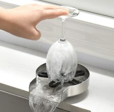 OWOFAN Kitchen Sink Glass Rinser Metal Material Bottle Washer Brushed Nickel 