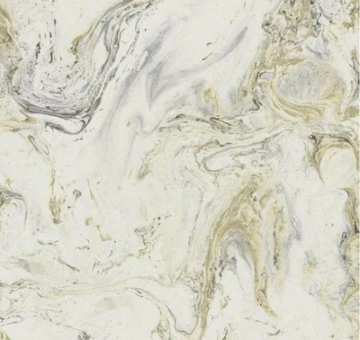 Wallpaper Designer Faux Marble with Gold Accents, 56 Sq Ft Bolt - Image 1 of 4