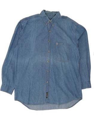 Camisa vaquera grande de algodón azul TIMBERLAND para hombre AB05 Foto 1 de 4