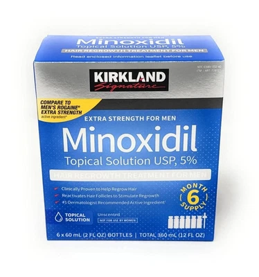 KIRKLAND Minoxidil 5% Extra Strength Man Hair Regrowth Solution, 6 Month Supply - Image 1 of 4