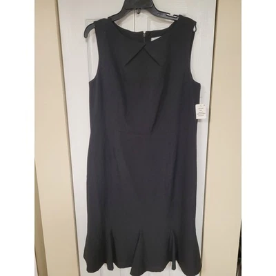 Vestido vaina Kasper negro sin mangas para mujer talla 14 carrera oficina dobladillo acampanado Foto 1 de 4
