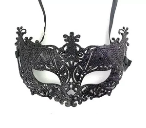 Black Glitter Masquerade Mask Stag Hen Party Balls Fancy Dress Masks Filigree... - Picture 1 of 3