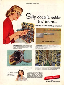 Western Electric Lady Worker Telephone Equipment Vintage Print Ad 1953 - Picture 1 of 4