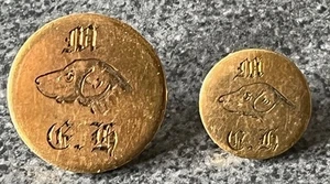 Vintage Middleton East Hunt Servant Buttons Collectors Pair 20mm & 14mm Firmin - Picture 1 of 3