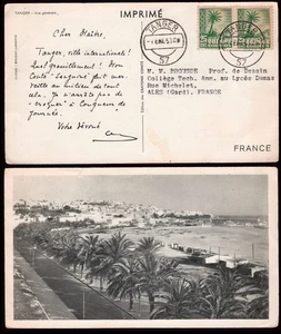 Tánger - Edi o TP 156 Pareja - Postal "Tánger -Vista general" Mat "Tánger 3/1/53 - Imagen 1 de 1