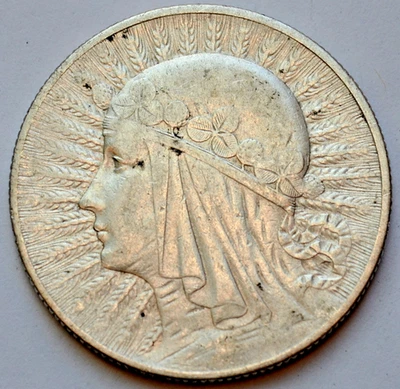 5 Zlotych 1932, Reina Jadwiga Polonia, moneda de plata Foto 1 de 2