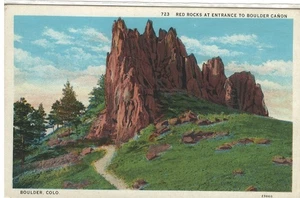 Vintage Linen Postcard Red Rocks Boulder Colorado #1801 - Picture 1 of 2
