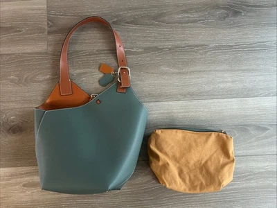 Bolso de Hombro Maison De Beaute Marseille MDBM Cholet Bucket Verde con Bolsa, Nuevo Foto 1 de 4