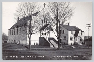Postcard Vintage RPPC St. Paul's Lutheran Church in Lime Springs, IA. - Picture 1 of 2