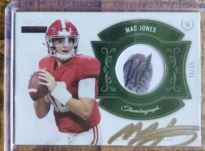 2021 Wild Card MATTE  Mac Jones Thumbagraph Auto Rookie 13/35 Card - Patriots RC - Image 1 of 1