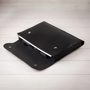 Accordian File Folder Leather A4 Personalized Document Organizer Vertical Case - Picture 1 of 39