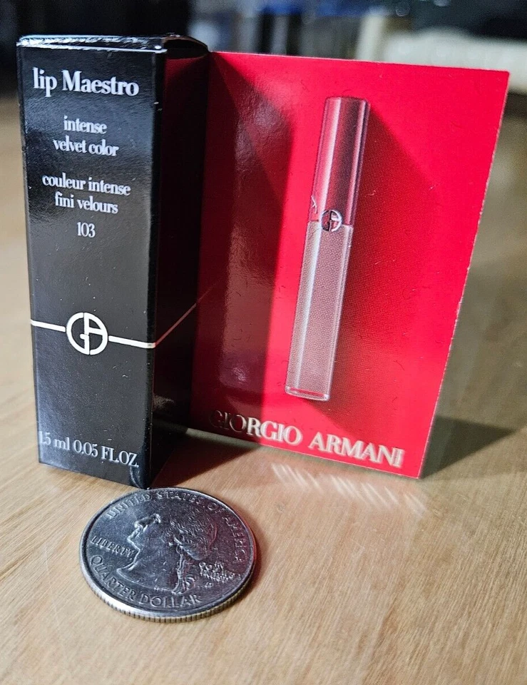 Giorgio Armani Lip Maestro 103 Tadzio Liquid Matte Lipstick Mini 0.05 Oz