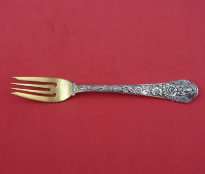 Cluny by Gorham Sterling Silver Pastry Fork Gold Washed 6" Heirloom Silverware - Image 1 of 3