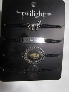 The Twilight Saga Team Jacob Wolf New Moon Cord Bracelet 4 PC Set NEW - Picture 1 of 2