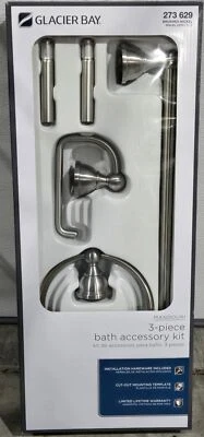 Glacier Bay Mandouri 3-Piece Bath Hardware Kit Brushed Nickel 262A-8804 - Image 1 of 4
