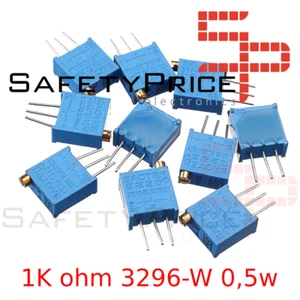1x Potenciometro Multivuelta 1K ohm 3296-W 0,5w resistencia variable Trimpot - Imagen 1 de 1