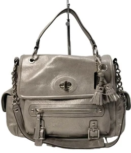 Borsa Coach Sydney edizione limitata argento metallizzato pelle ciottolata 14616 SV/SV - Foto 1 di 12