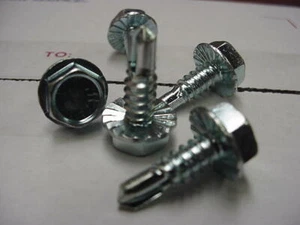 Viti autoperforanti TEKS 1/4"-14 X 3/4" testa esagonale seghettata filettatura distanziata - Foto 1 di 1