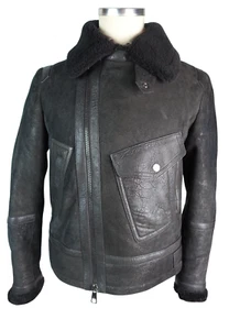 £2556 NEIL BARRETT NEW SHEARLING AVIATOR LEATHER SHEEPSKIN JACKET 38 48 S ITALY - Picture 1 of 23
