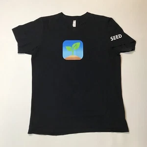 Apple Computer Apple Logo Seed T Shirt Sz M Black Cotton USA Made - Picture 1 of 8